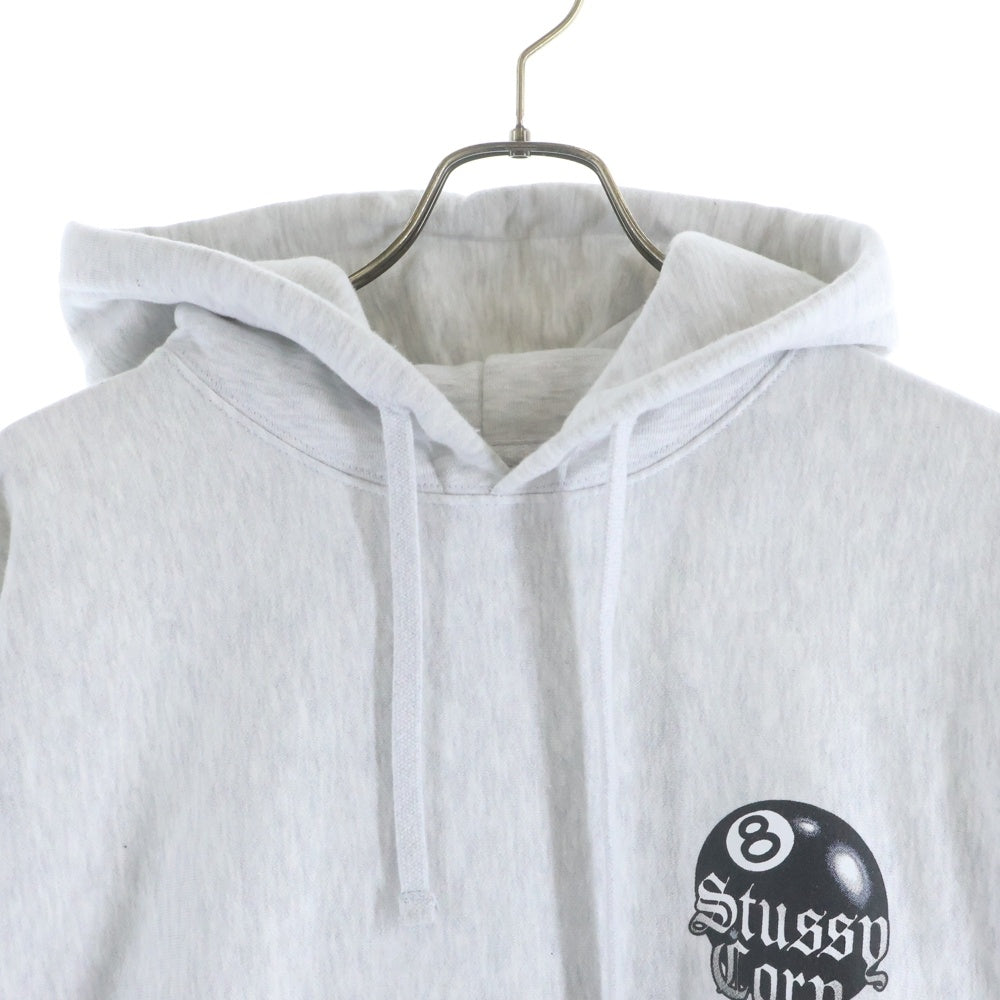 STUSSY(ステューシー) 8 Ball Corp Hoodie 8ボール コーポレーションプルオーバーフーディーパーカー グレー