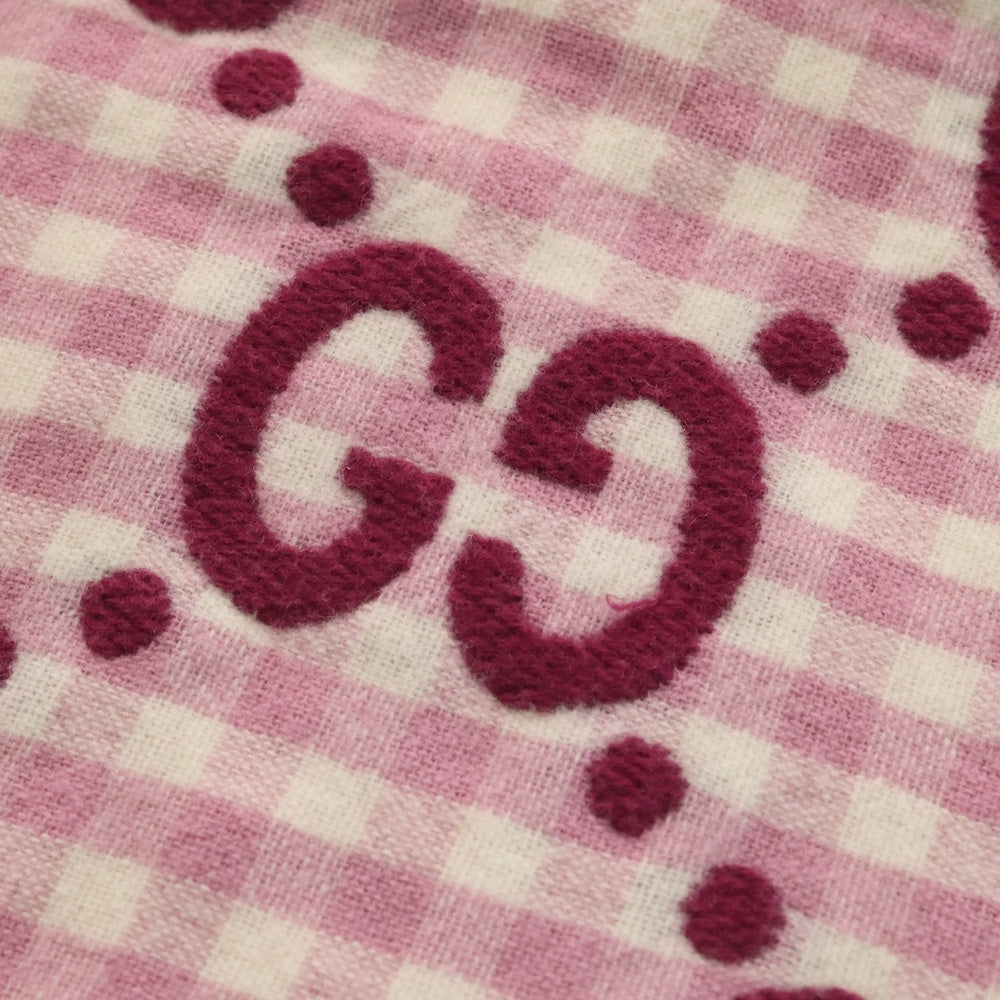 GUCCI(グッチ) GGジャガードフリンジマフラー 644365 3GA69 ピンク