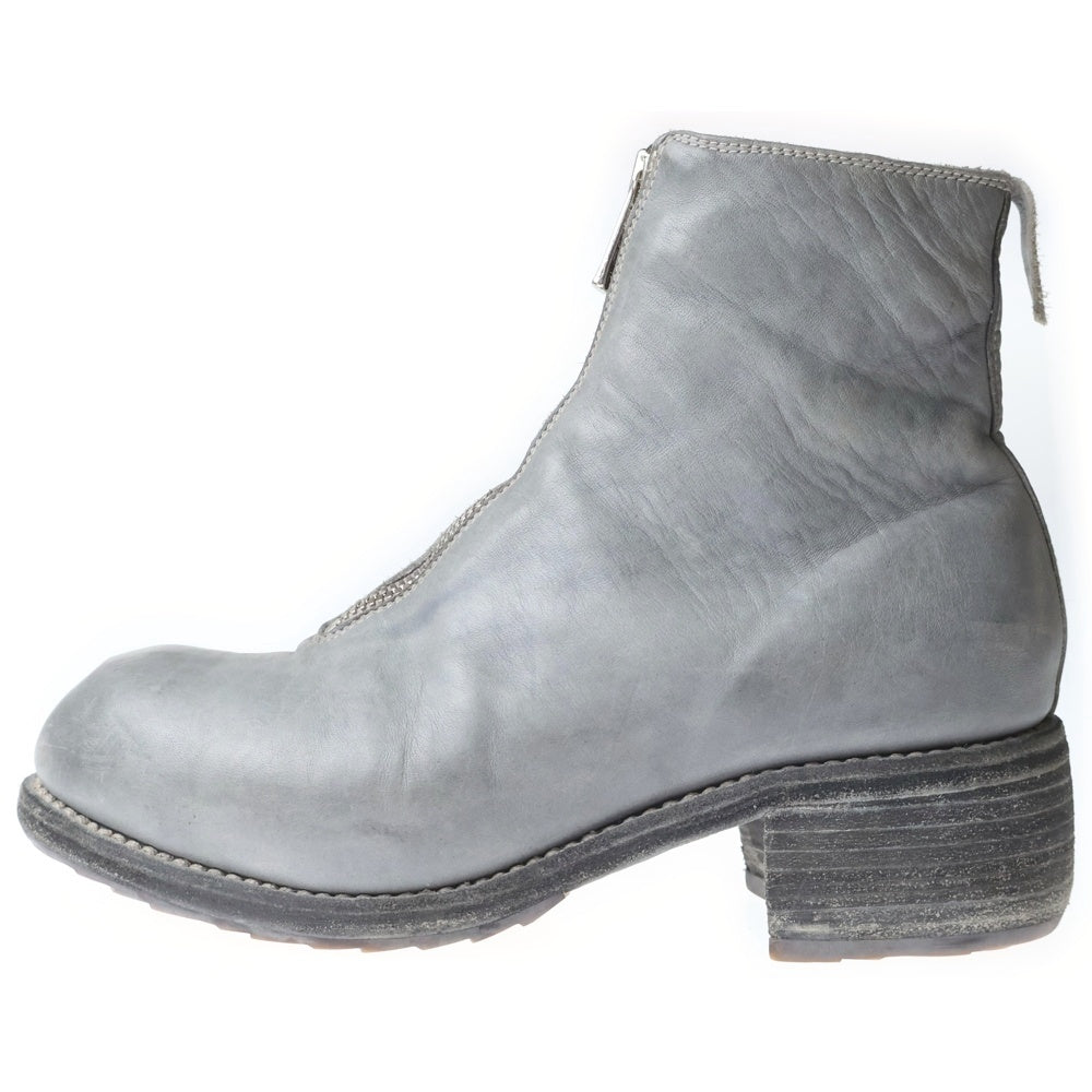 GUIDI(グイディ) PL1 フロントジップヴィンテージヒールブーツ グレー レディース