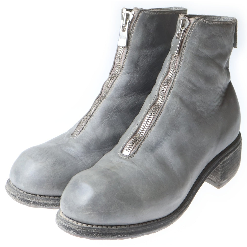 GUIDI(グイディ) PL1 フロントジップヴィンテージヒールブーツ グレー レディース