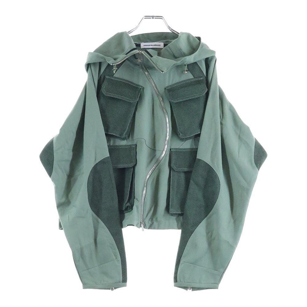 FFFPOSTALSERVICE(トリプルエフポスタルサービス) 25SS AIRE MULTI MESH POCKET JACKET マルチポケットメッシュミリタリージャケット FFFPSFW2509 グリーン