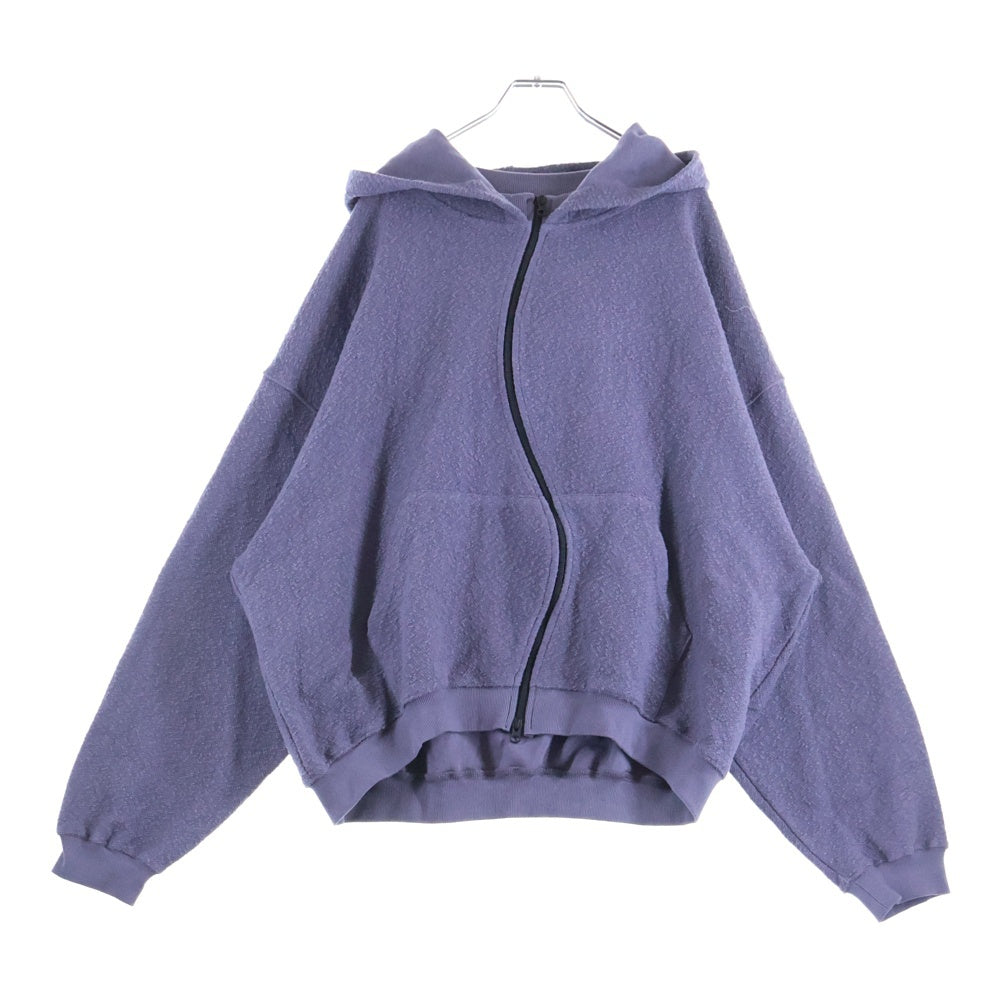 FFFPOSTALSERVICE(トリプルエフポスタルサービス) 25AW ROUND HEM CURVED ZIP-UP HOODIE ラウンドヘム カーブジップアップフーディーパーカー パープル