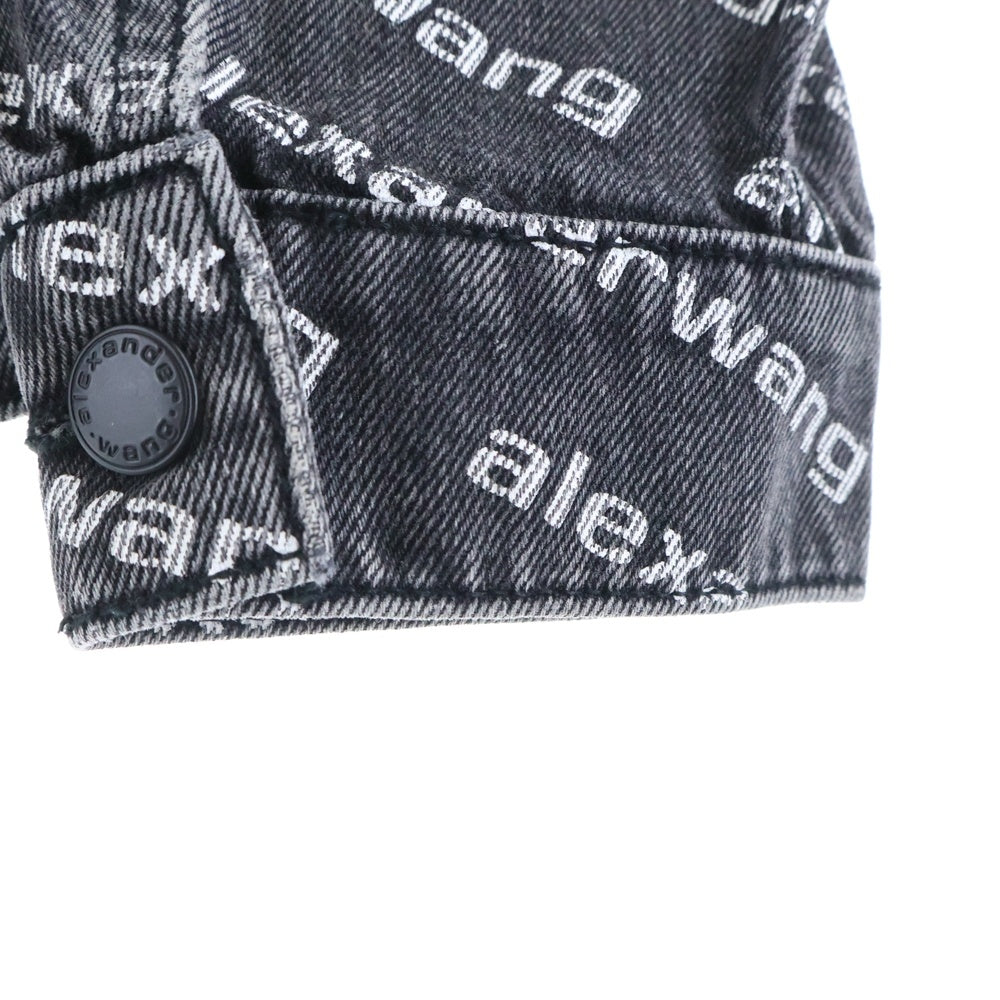 ALEXANDER WANG(アレキサンダーワン) ALL OVER LOGO DENIM JACKET オールオーバーロゴ総柄デニムトラッカージャケット グレー