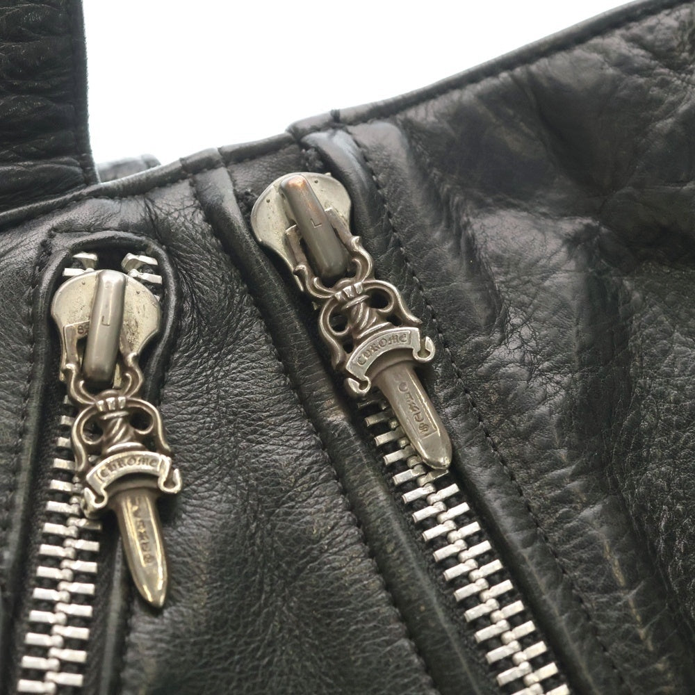 CHROME HEARTS(クロムハーツ) JJ DEAN SMALL JJディーン スモール レザーライダースハンドバッグ ブラック