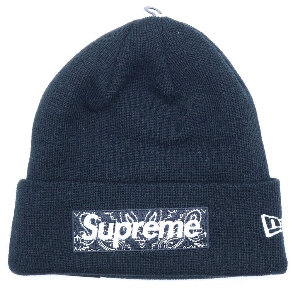 SUPREME(シュプリーム) 19AW ×New Era Bandana Box Logo Beanie ニューエラ バンダナ ボックスロゴ ビーニー ニット帽 帽子 ブラック