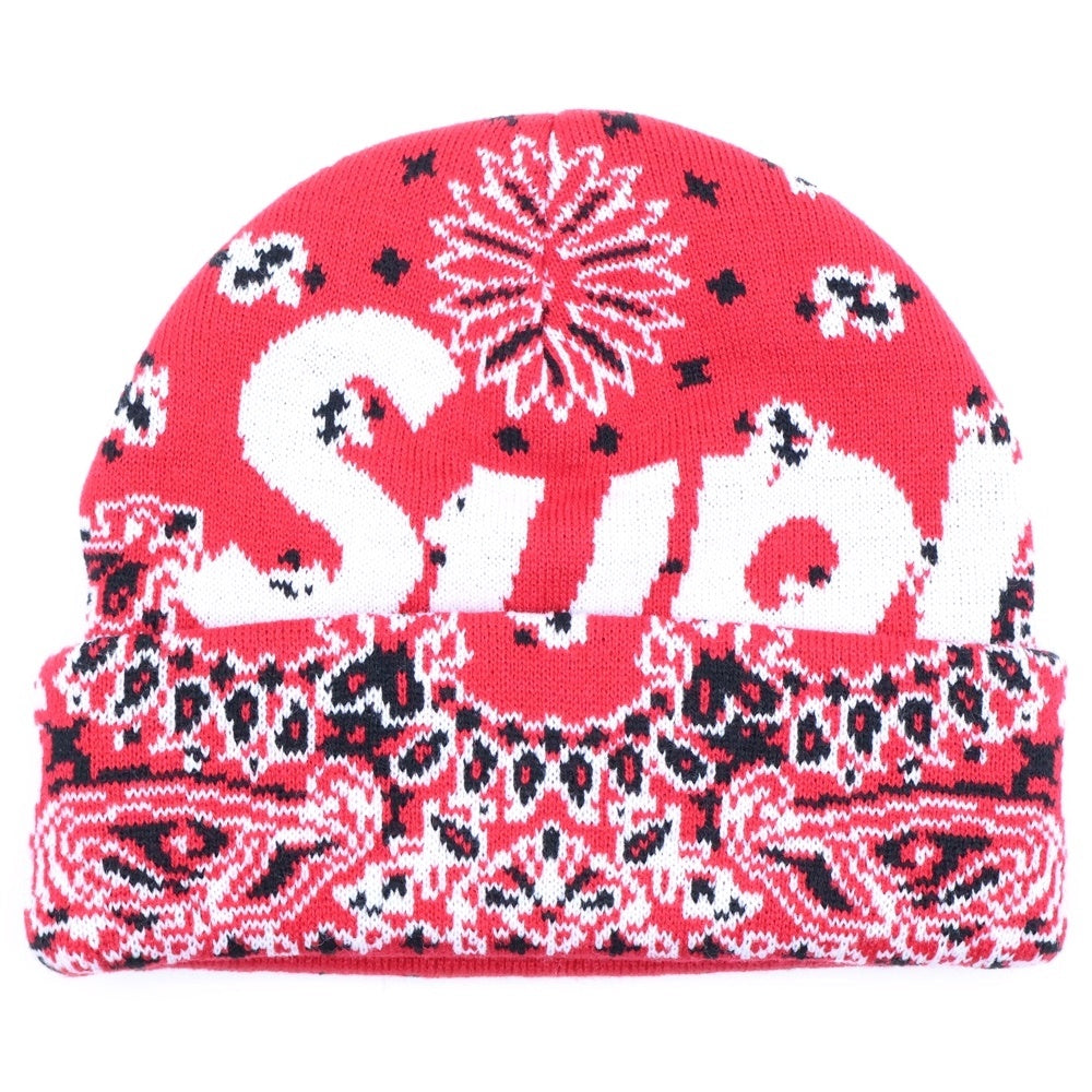 SUPREME(シュプリーム) 24AW Bandana Big Logo Beanie バンダナビッグボックスロゴ ニット帽 レッド