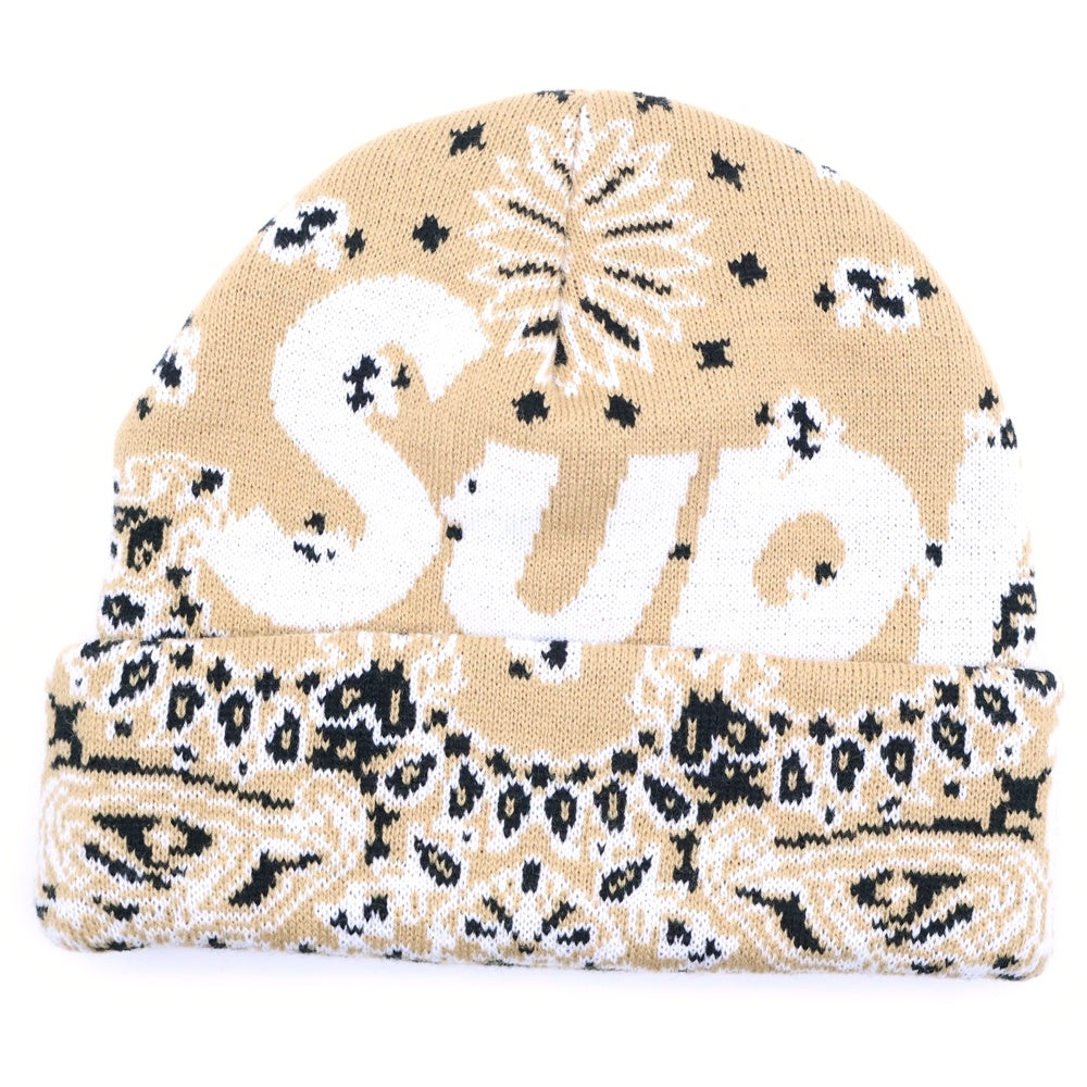 SUPREME(シュプリーム) 24AW Bandana Big Logo Beanie バンダナビッグボックスロゴ ニット帽 ベージュ