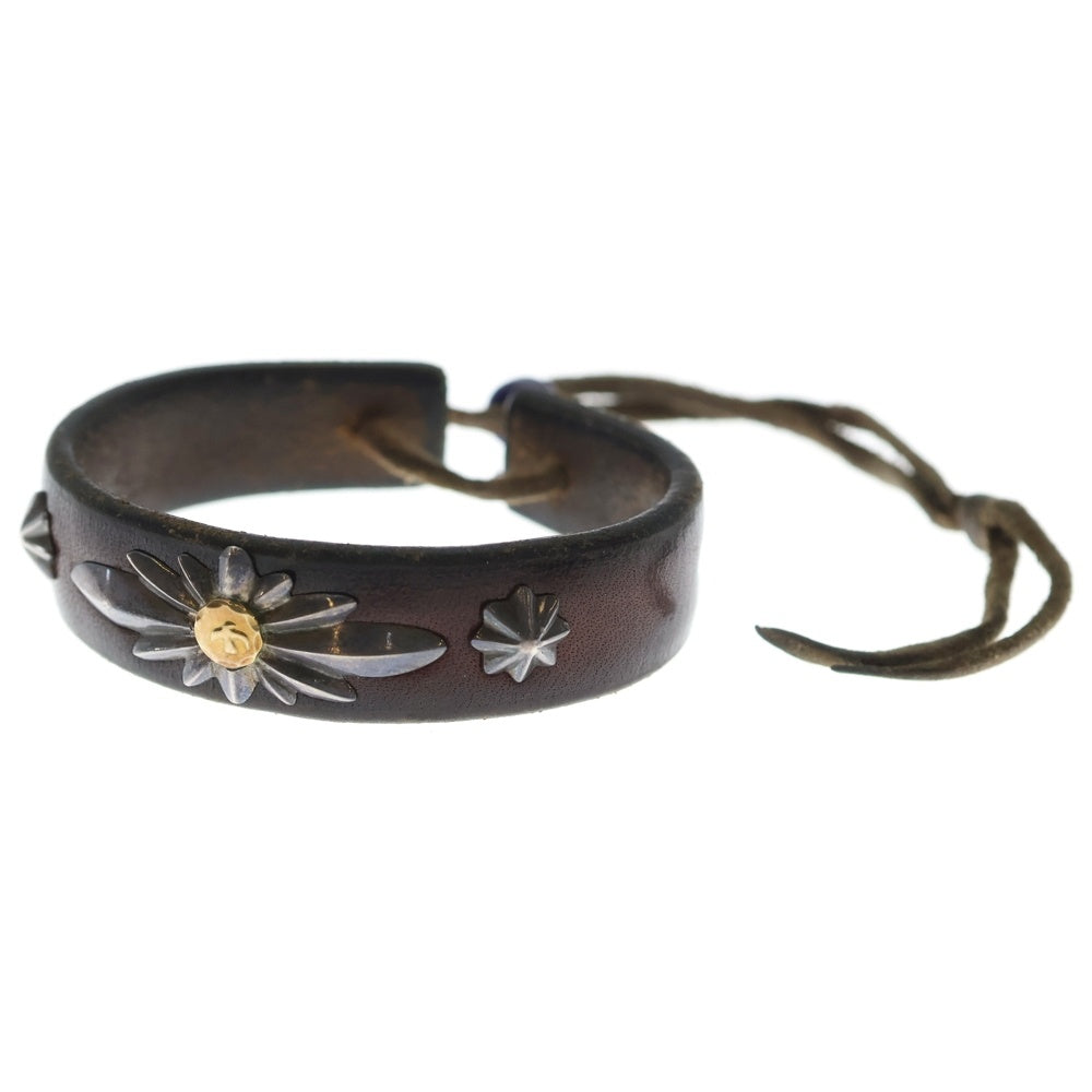 goro's(ゴローズ) メタルGC-24&アポロコンチョ付きレザー ブレスレット シルバー/ゴールド/ブラウン