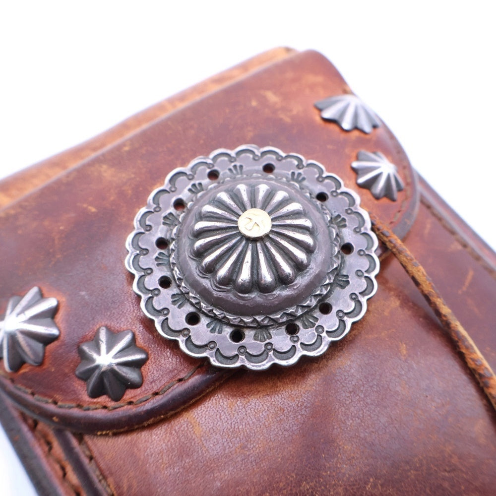 goro's(ゴローズ) K18付きフラワーコンチョ大 カスタム財布 シルバーゴールド