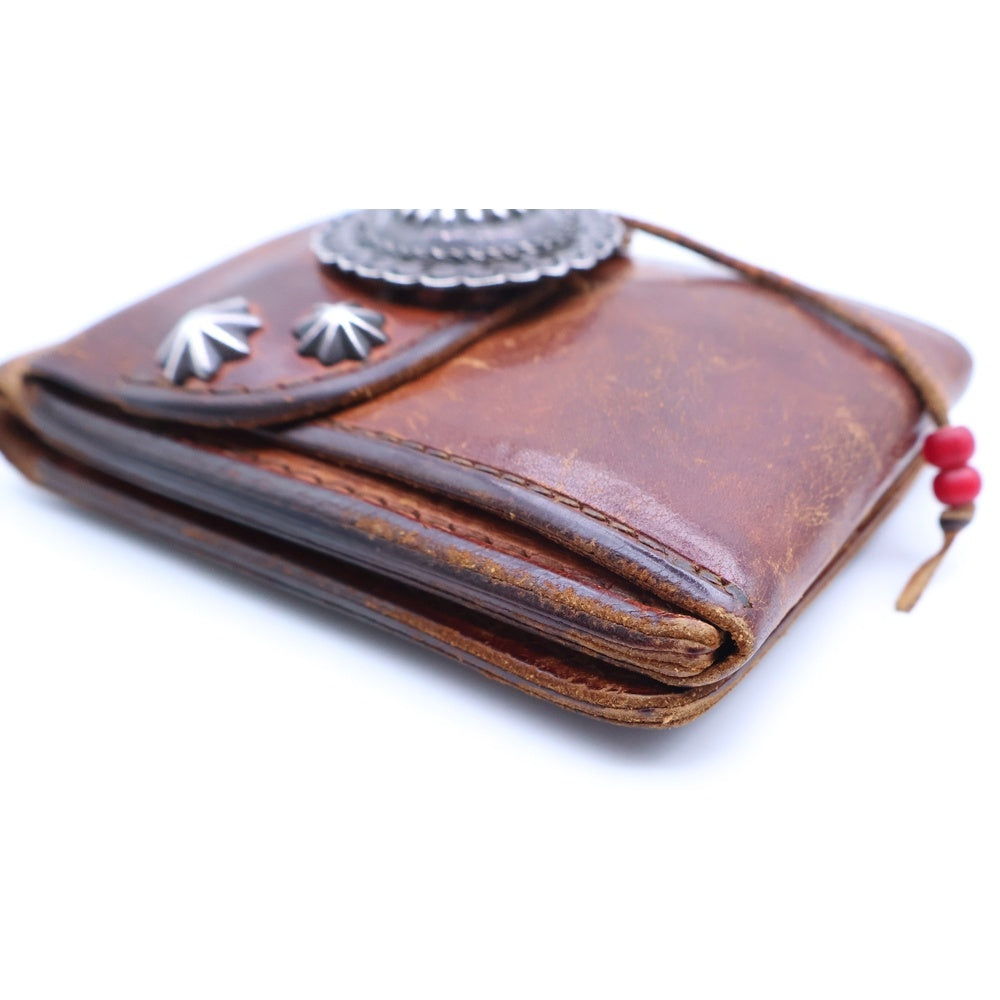 goro's(ゴローズ) K18付きフラワーコンチョ大 カスタム財布 シルバーゴールド