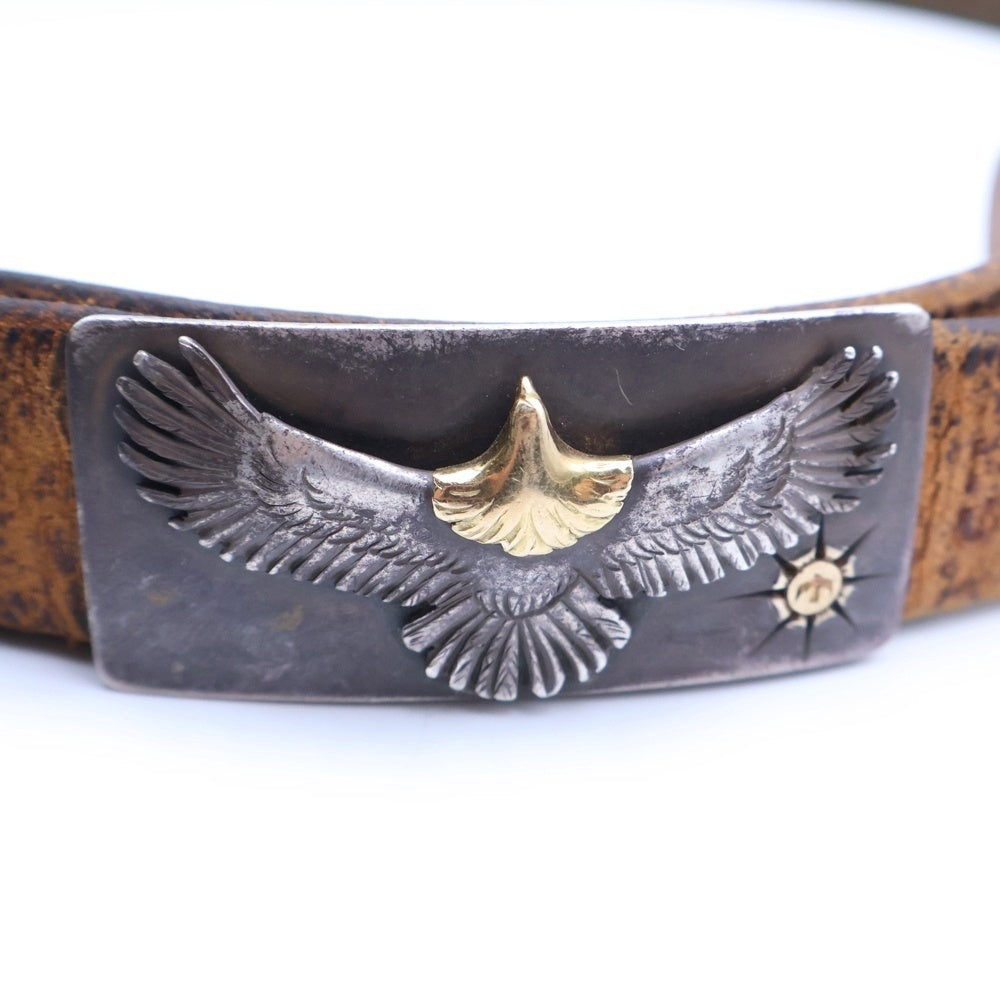 goro's(ゴローズ) 固定式小イーグルバックルベルト シルバーゴールド