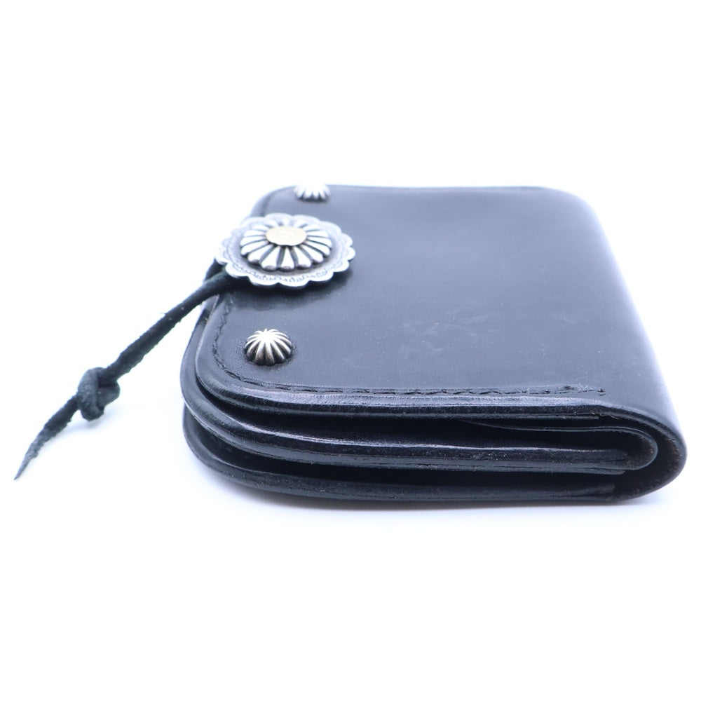 goro's(ゴローズ) K18付きコンチョ SVアポロコンチョカスタム角型小銭入れ ブラック/シルバー