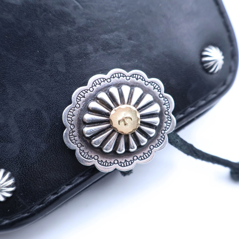 goro's(ゴローズ) K18付きコンチョ SVアポロコンチョカスタム角型小銭入れ ブラック/シルバー