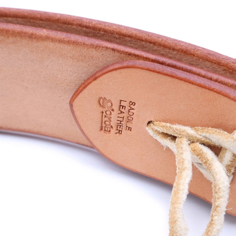 goro's(ゴローズ) 3.5cm K18付き特大コンチョバックルベルト ブラウン/シルバー