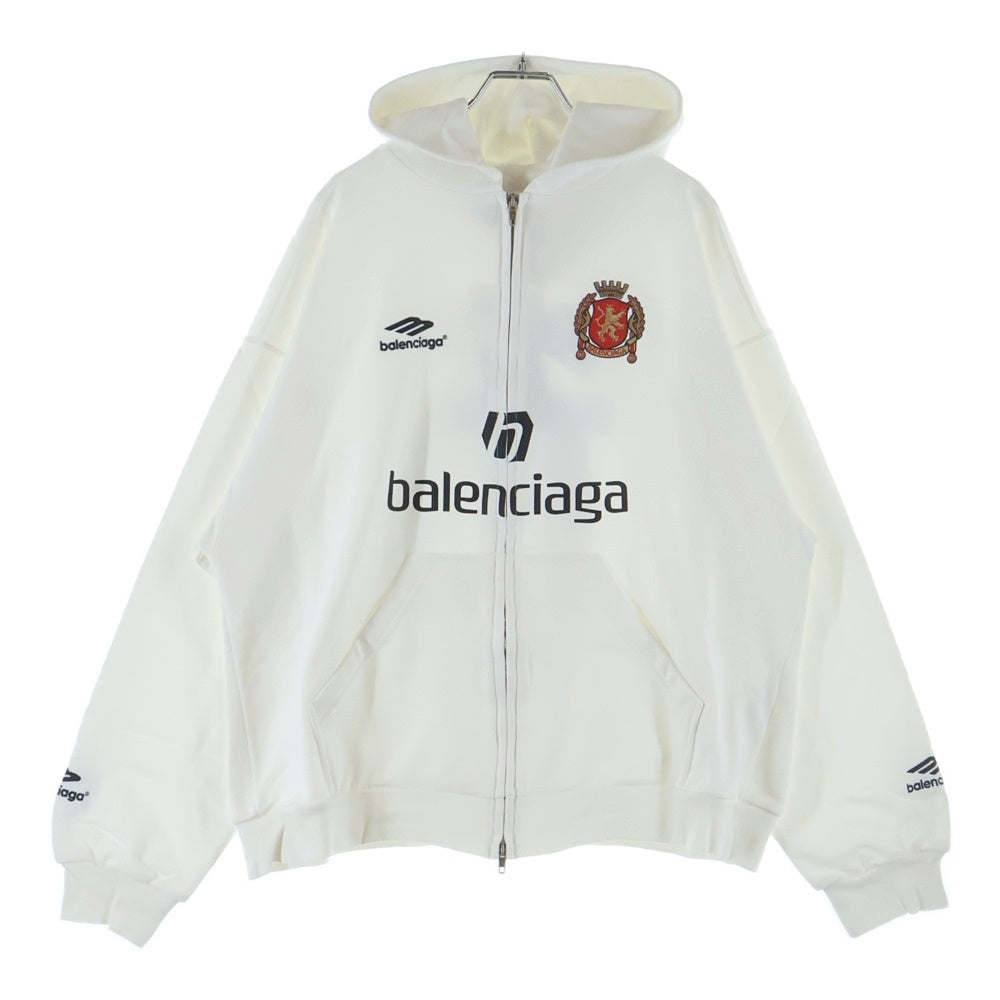 BALENCIAGA(バレンシアガ) 24SS Soccer Series Paris Zip-Hoodie サッカーシリーズ パリナンバリングジップアップフーディーパーカー 744457 TPVS6 ホワイト