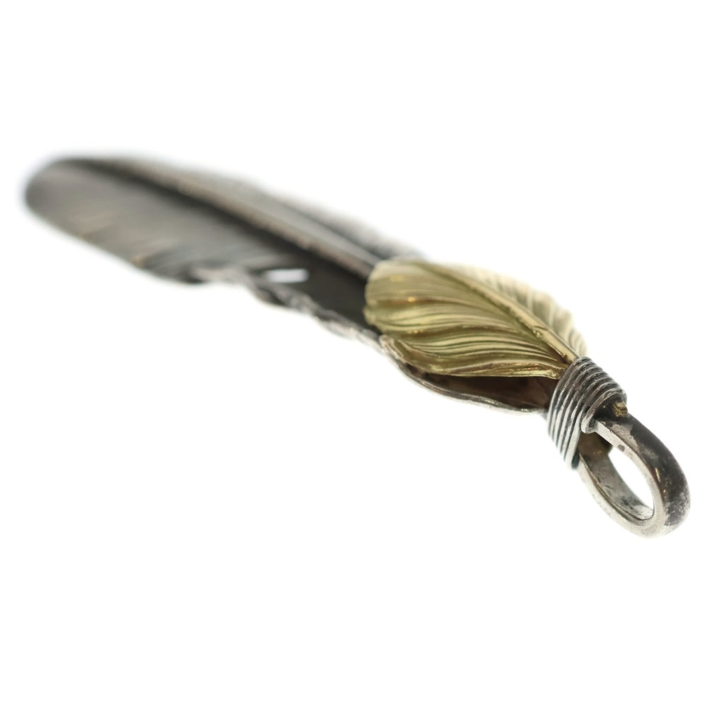 goro's(ゴローズ) 【現行】上金特大フェザー 左向き ネックレストップ シルバー/ゴールド BGA004