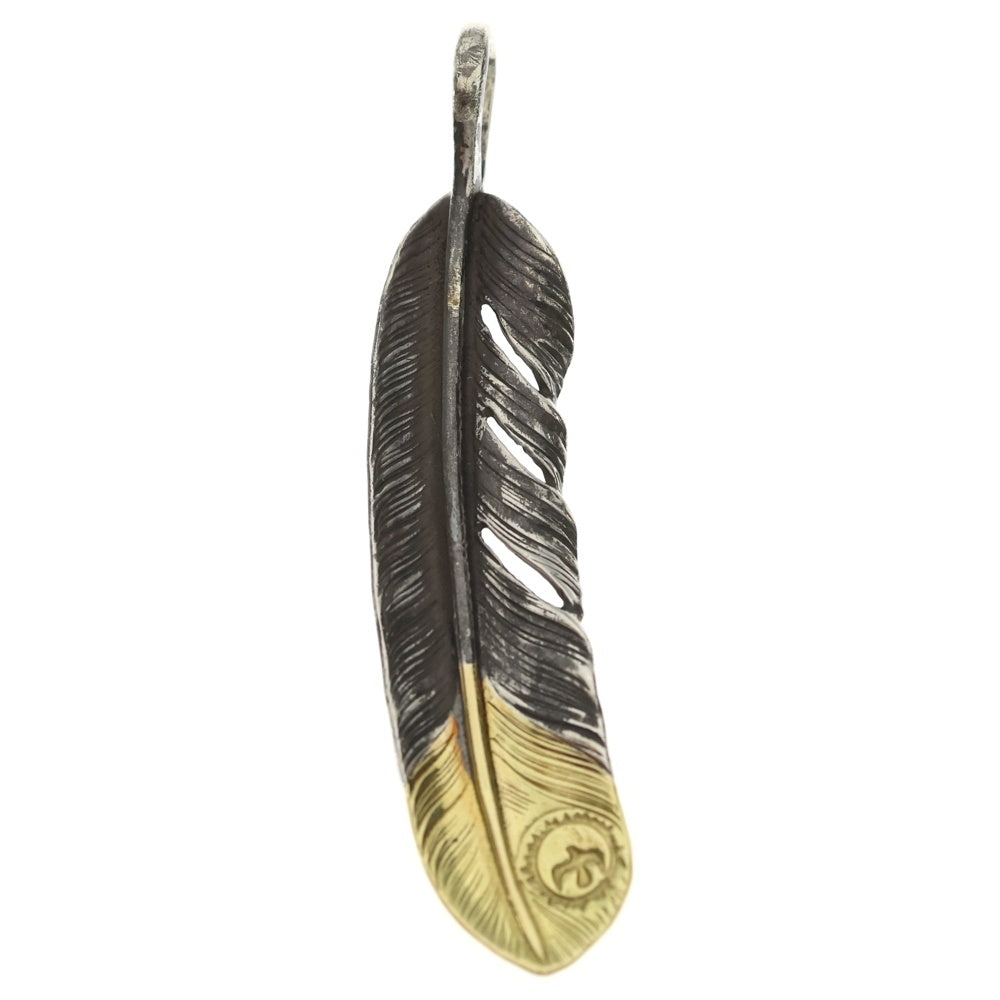 goro's(ゴローズ) 【現行】先金特大フェザー 右向き ペンダントトップ シルバー/ゴールド BGA008