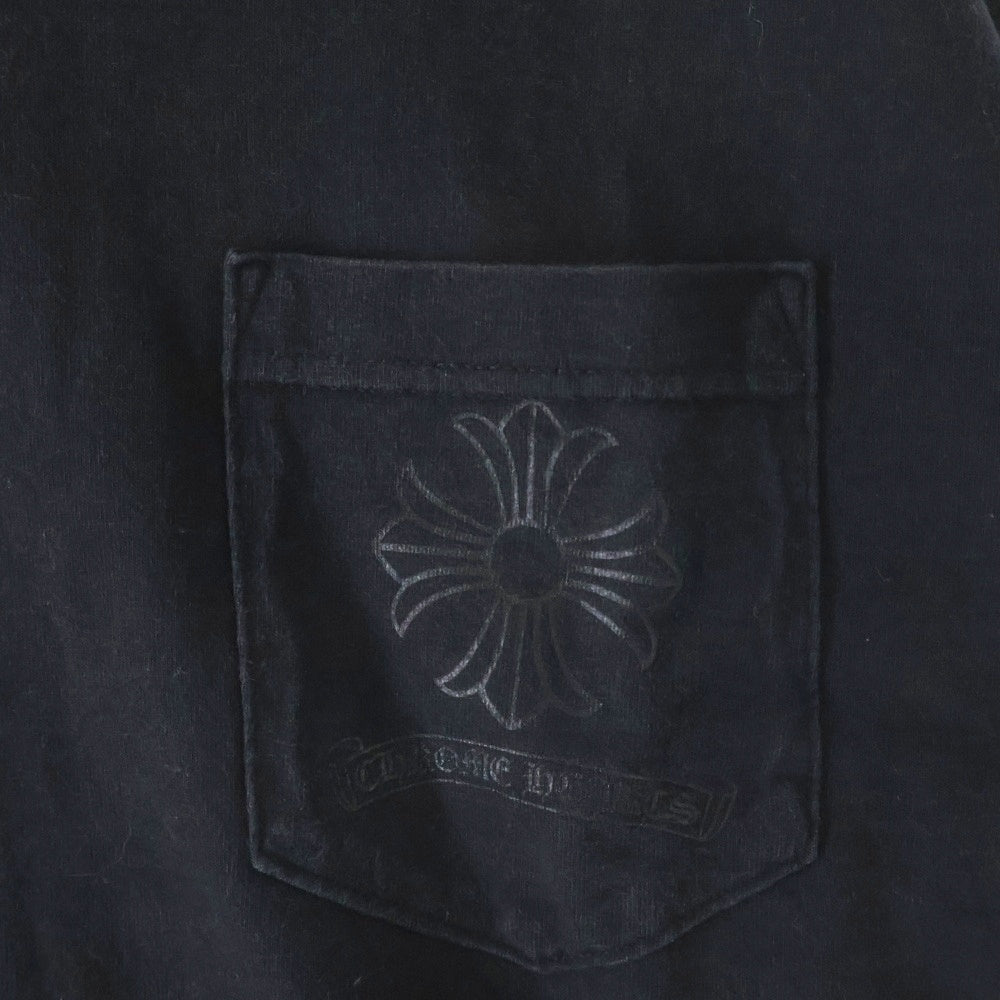 CHROME HEARTS(クロムハーツ) OLD MADE IN HOLLYWOOD CHプラスロゴ ポケット半袖Tシャツ ブラック