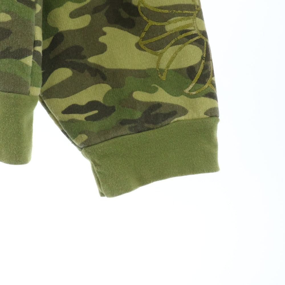 CHROME HEARTS(クロムハーツ) THRML HD ZIP CAMO カモフラ裏地サーマルホースシュープリント 迷彩ジップアップパーカー カーキ