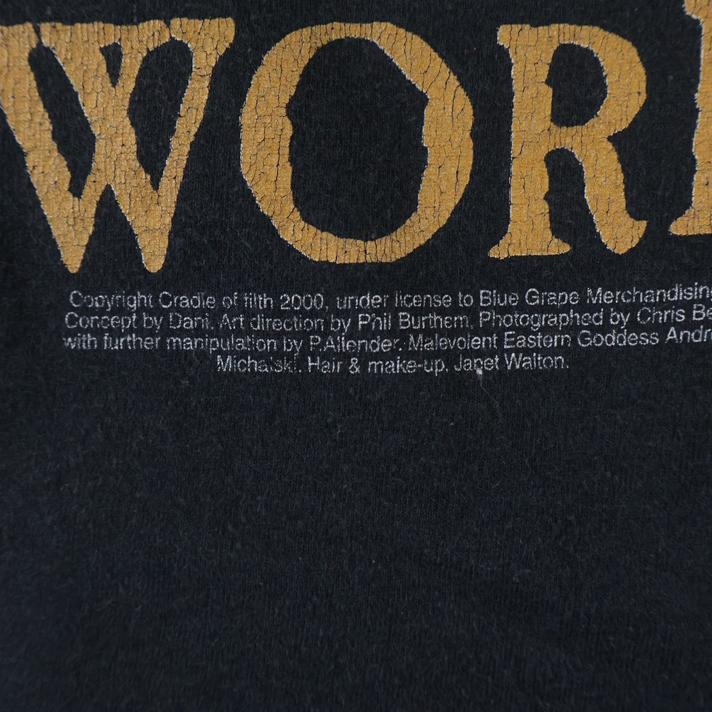 VINTAGE(ヴィンテージ) 00s VINTAGE CRADLE OF FILTH DESTROYER OF WORLDS 2000 クレイドル オブ フィルス バンド両面プリント半袖Tシャツ カットソー ブラック