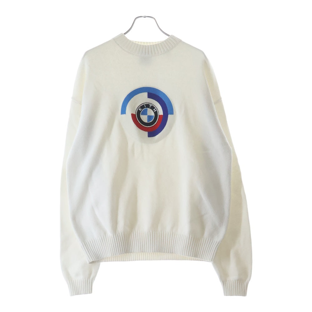 KITH(キス) 20AW×BMW Vintage Roundel Sweater ビーエムダブリュー ヴィンテージロゴニットセーター ホワイト