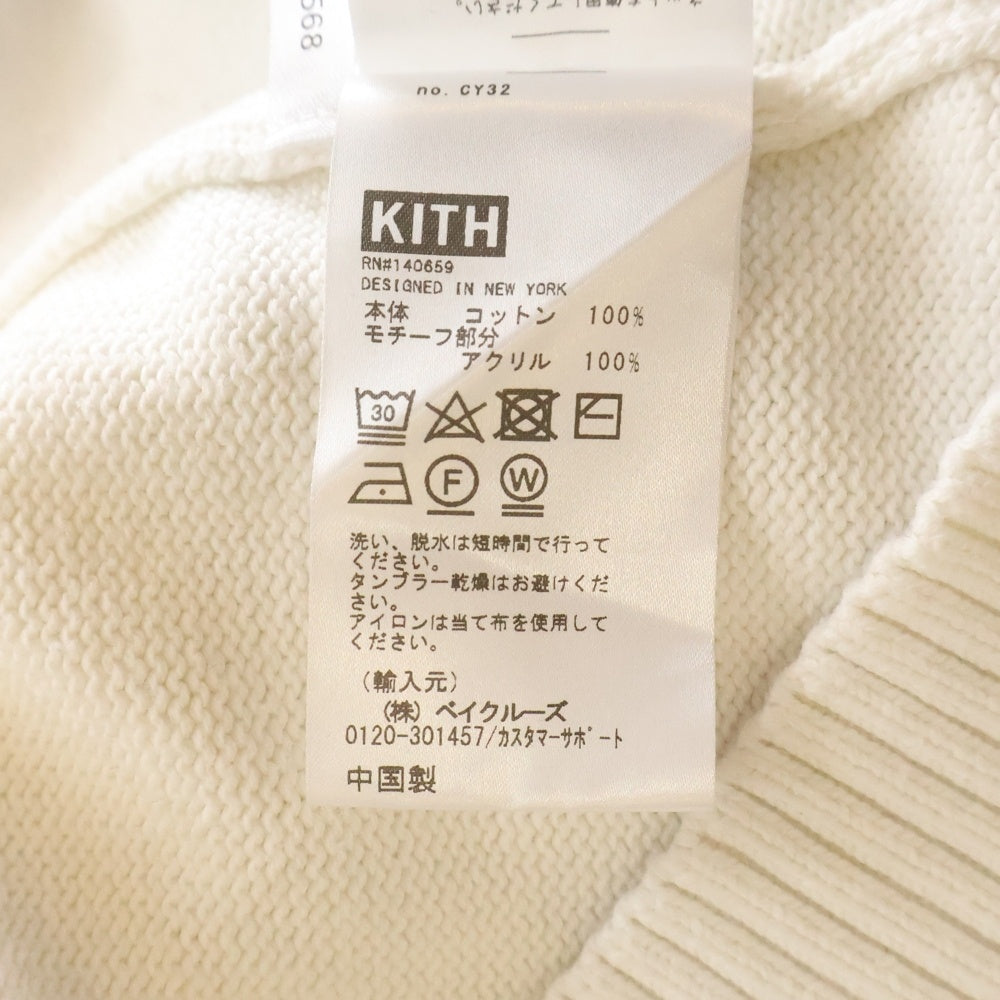 KITH(キス) 20AW×BMW Vintage Roundel Sweater ビーエムダブリュー ヴィンテージロゴニットセーター ホワイト