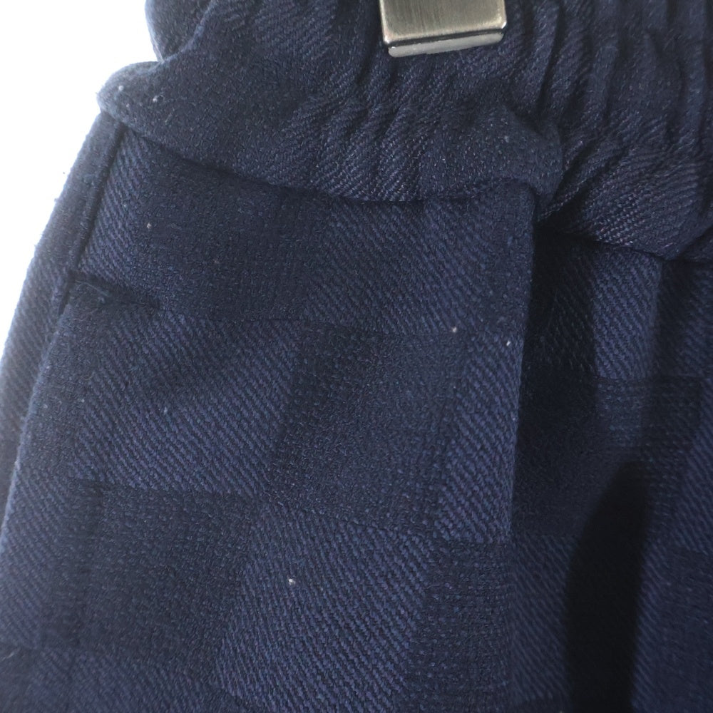 KITH(キス) 24SS Double Knit Fairfax Short ニットチェッカーショーツ ハーフパンツ ネイビー
