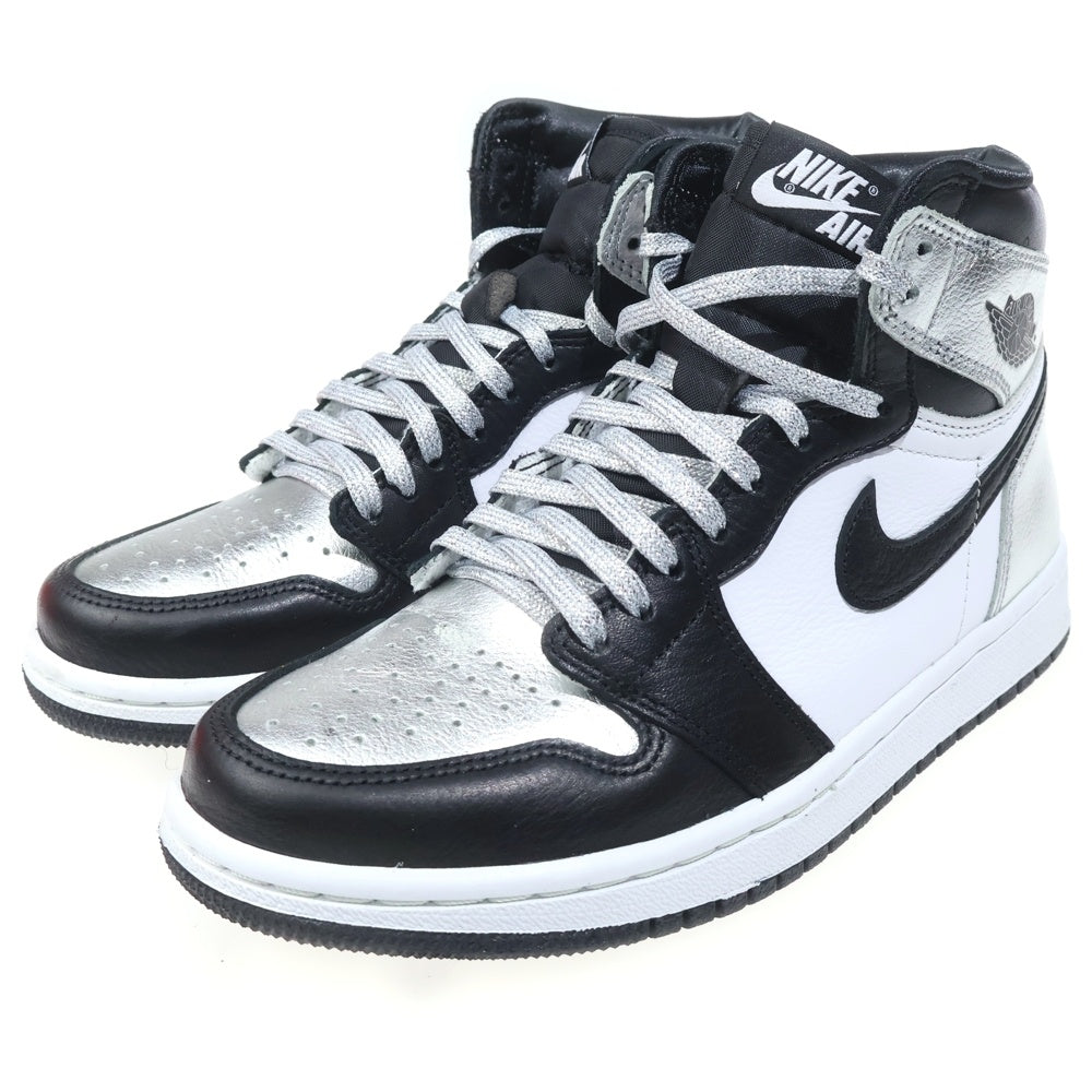 NIKE(ナイキ) WMNS AIR JORDAN 1 HIGH OG METALLIC SILVER 2021 CD0461-001 ウィメンズ エアジョーダン 1 メタリックシルバー ハイカットスニーカー US6/23cm レディース