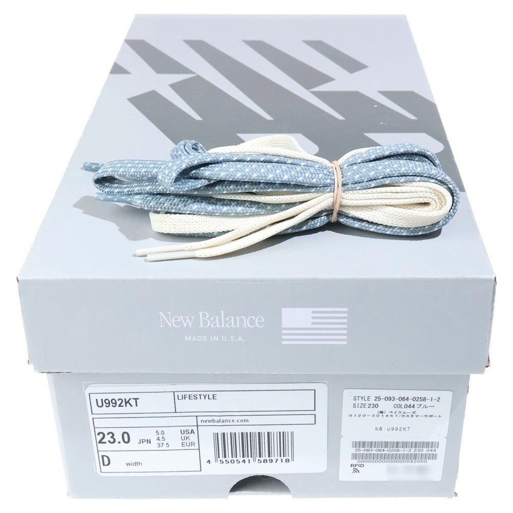 New Balance(ニューバランス) ×KITH 992 Aegean Blue/Shadow Gray U992KT キス ローカットスニーカー ブルー/グレー US5/23.0cm レディース