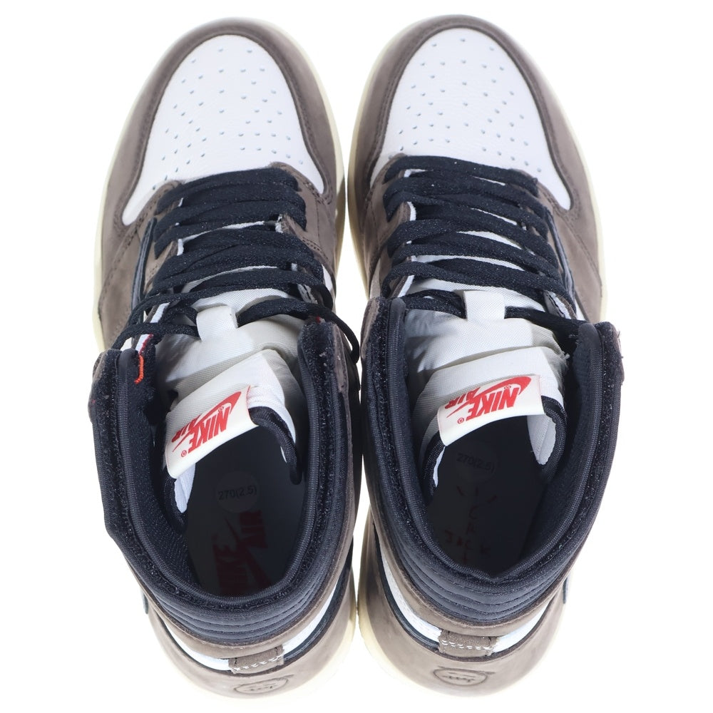 NIKE(ナイキ) ×TRAVIS SCOTT AIR JORDAN 1 RETRO HIGH OG TS SP CD4487-100 トラヴィススコット エアジョーダン1 レトロ ダークモカ ハイカットスニーカー US9/27cm