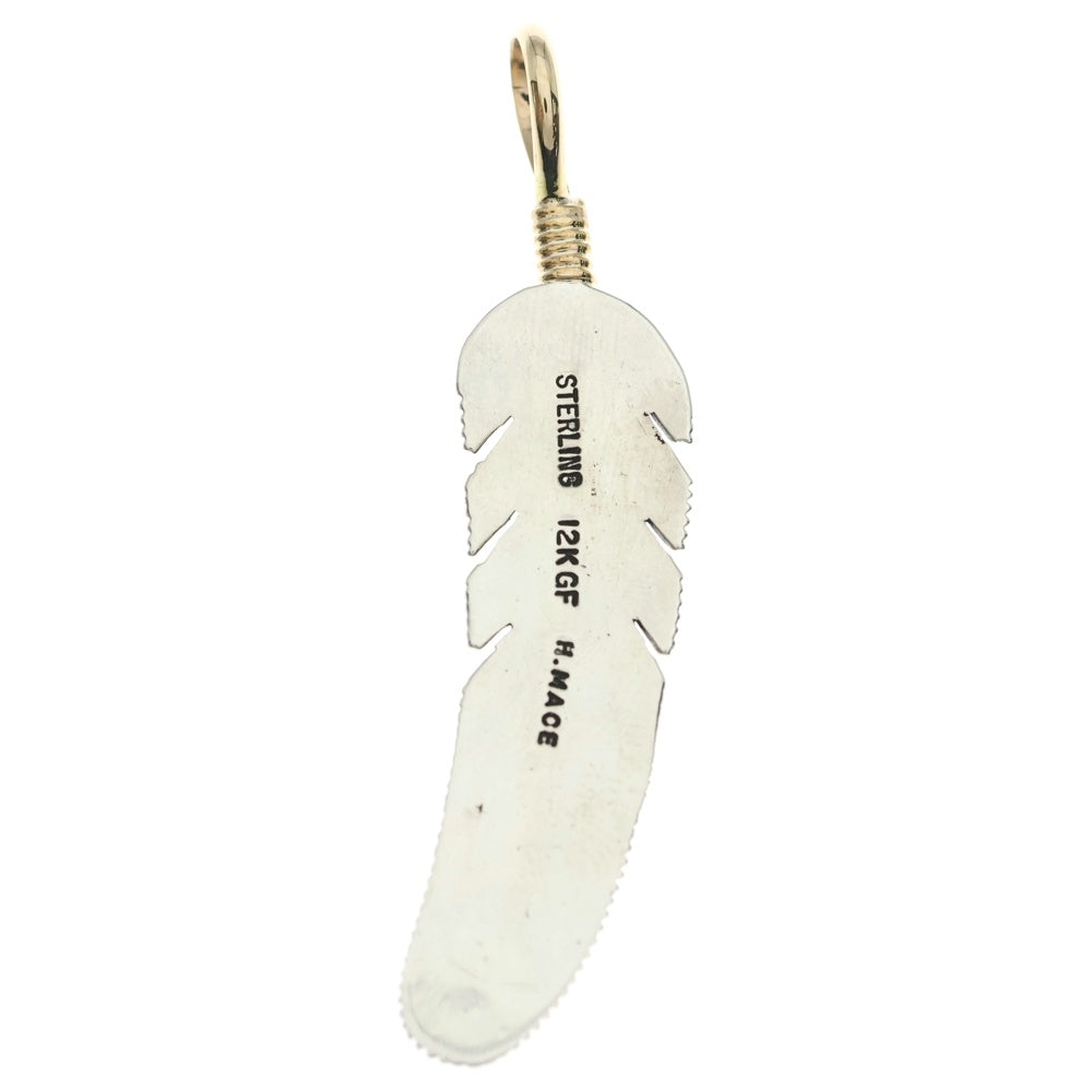 INDIAN JEWELRY(インディアンジュエリー) ナバホ族 Harvey Mace ハーヴィーメイス 12KGF フェザー ペンダント