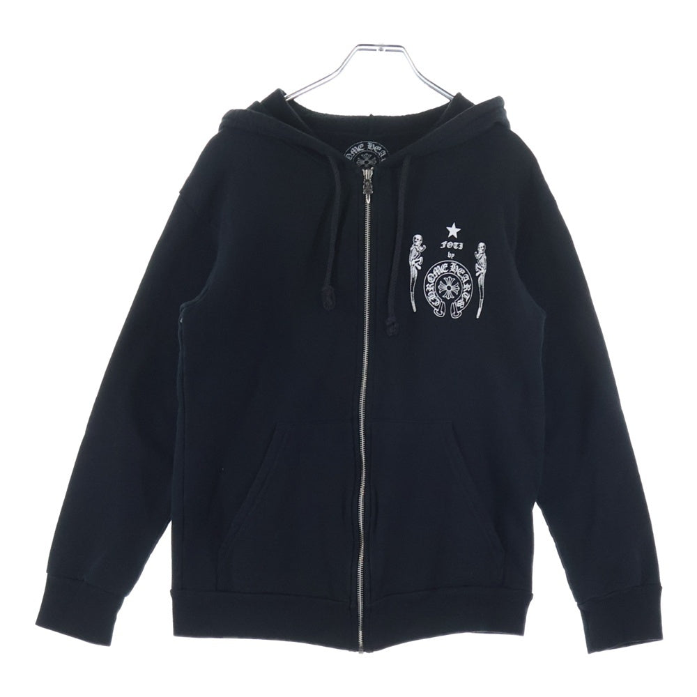 CHROME HEARTS(クロムハーツ) SWTSHRT HD ZIP FOTI フォティ ナスカルサークルバックプリントジップアップパーカー ブラック
