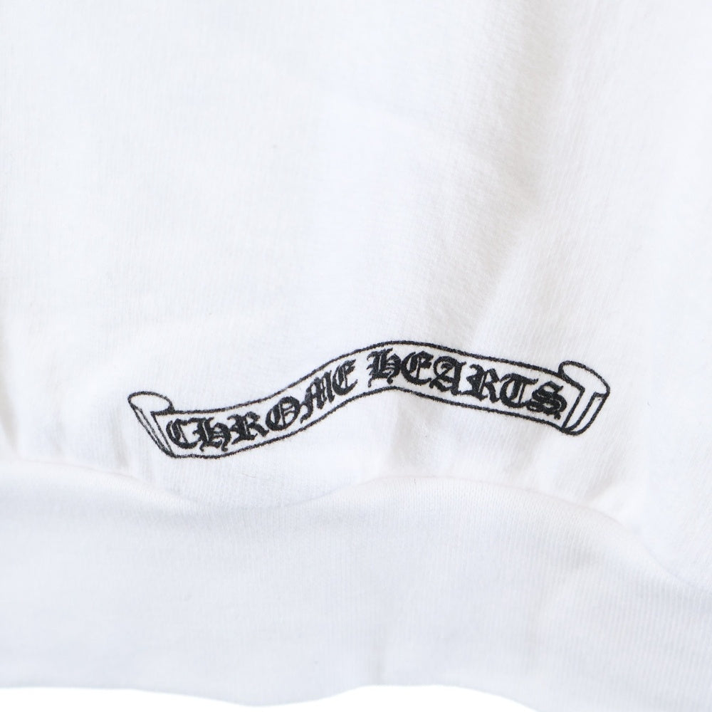 CHROME HEARTS(クロムハーツ) ×THE ROLLING STONES ローリングストーンズ リップアンドタン プリントプルオーバーパーカー ホワイト/ブルー