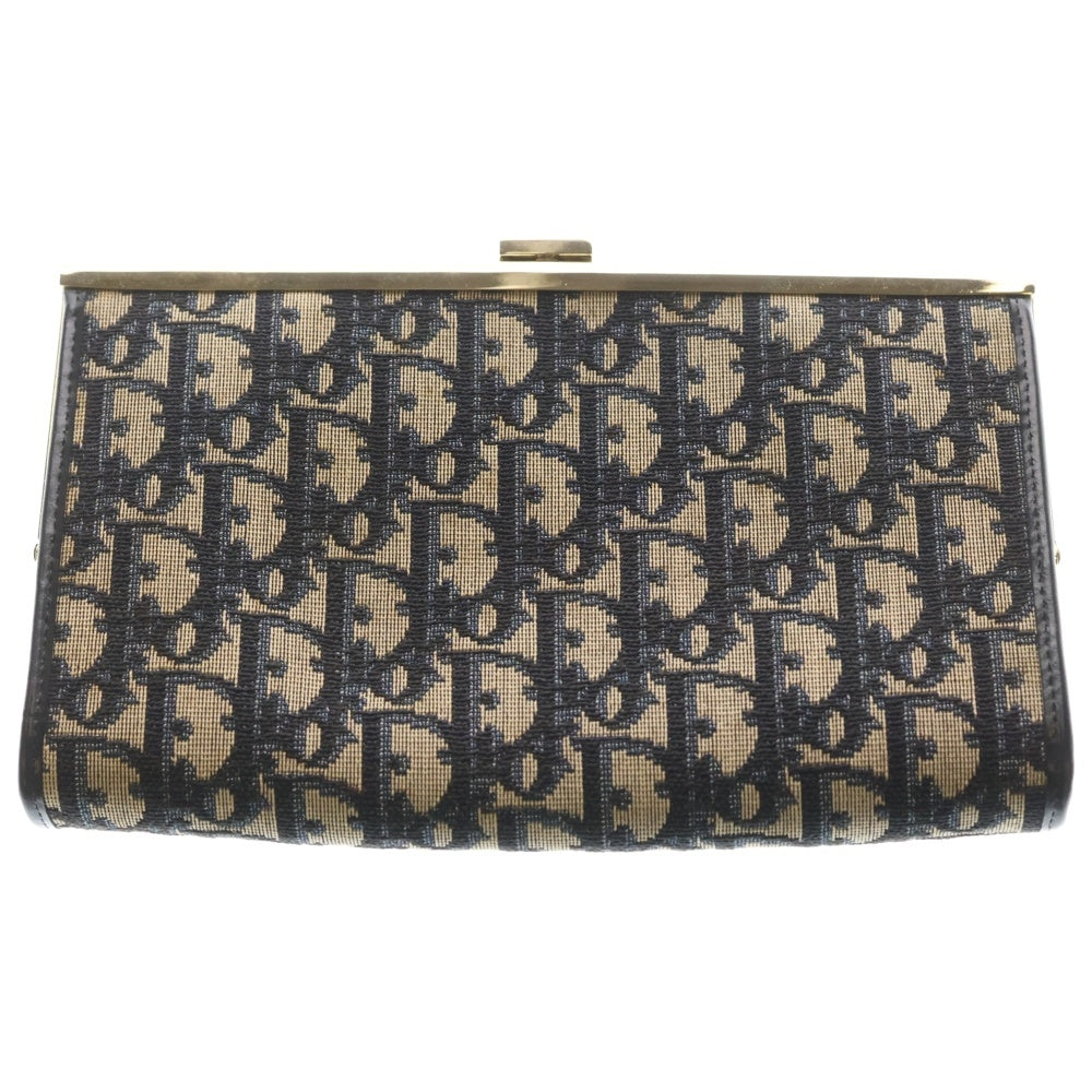 Christian Dior(クリスチャンディオール) ヴィンテージ トロッター柄クラッチバッグ ネイビー/ベージュ レディース