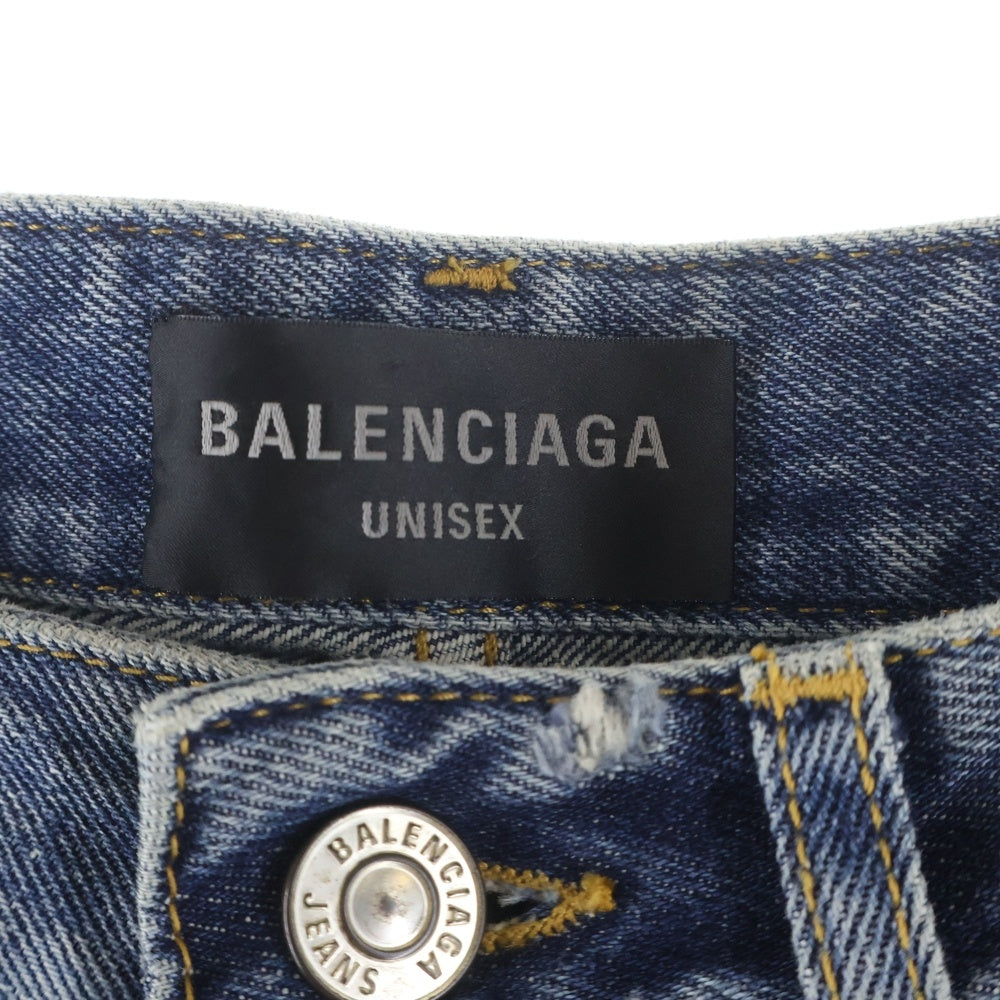 BALENCIAGA(バレンシアガ) 23SS リペアドデストロイ加工デニムパンツ 745151 THW25 インディゴブルー