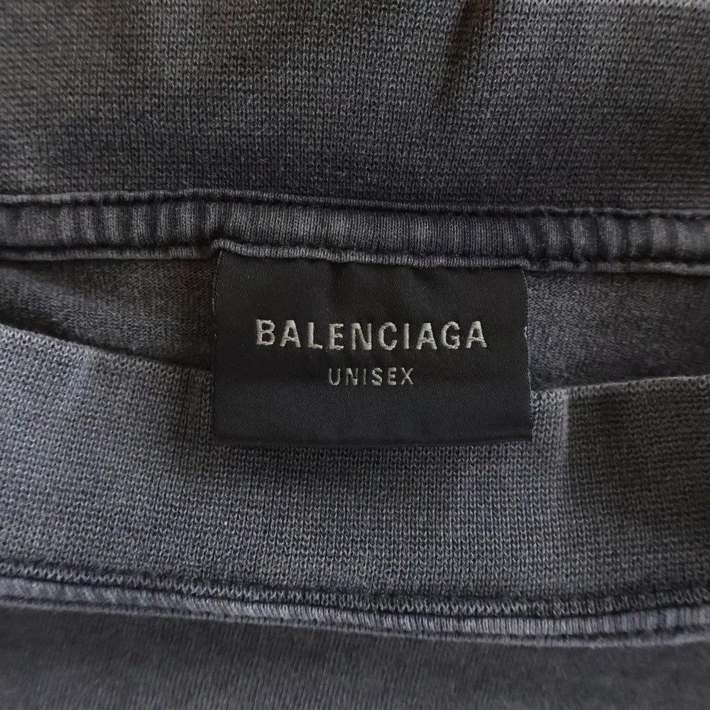 BALENCIAGA(バレンシアガ) 25SS Tbilisi Oversized T-Shirt ユーズド加工オーバーサイズプリント半袖Tシャツ T-Shirt 811688 TRVQ7 グレー