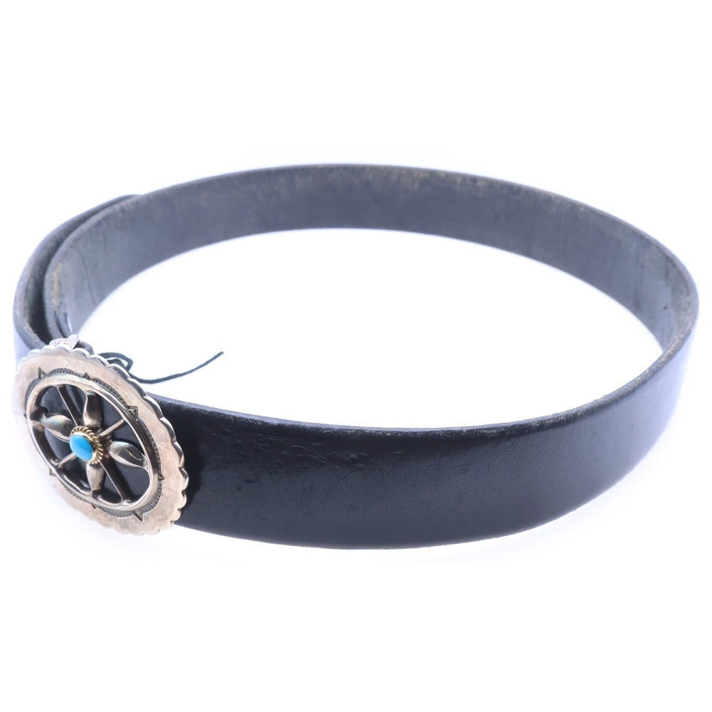 goro's(ゴローズ) 金縄ターコイズ付き特大風車コンチョ風車バックルベルト 黒