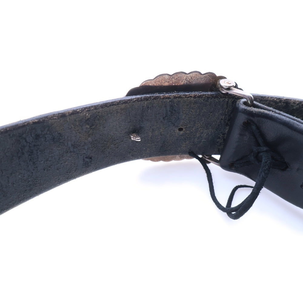 goro's(ゴローズ) 金縄ターコイズ付き特大風車コンチョ風車バックルベルト 黒