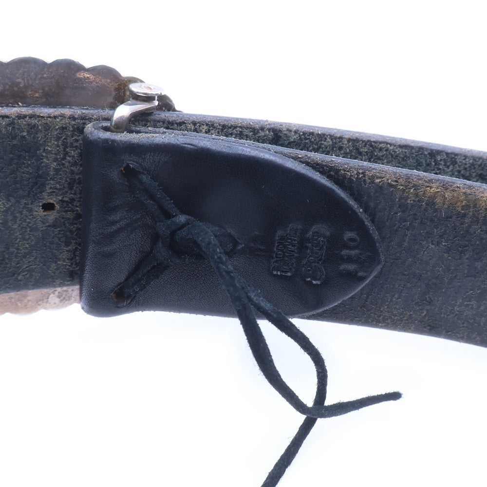 goro's(ゴローズ) 金縄ターコイズ付き特大風車コンチョ風車バックルベルト 黒