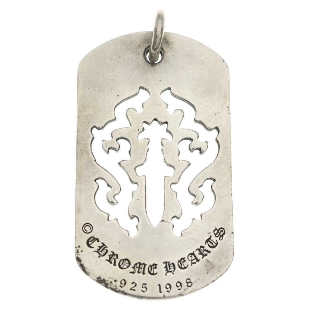 CHROME HEARTS(クロムハーツ) D TAG LRG DAGGER ヴァインダガーカットアウトドッグタグ ラージ ペンダントトップ シルバー BCA240