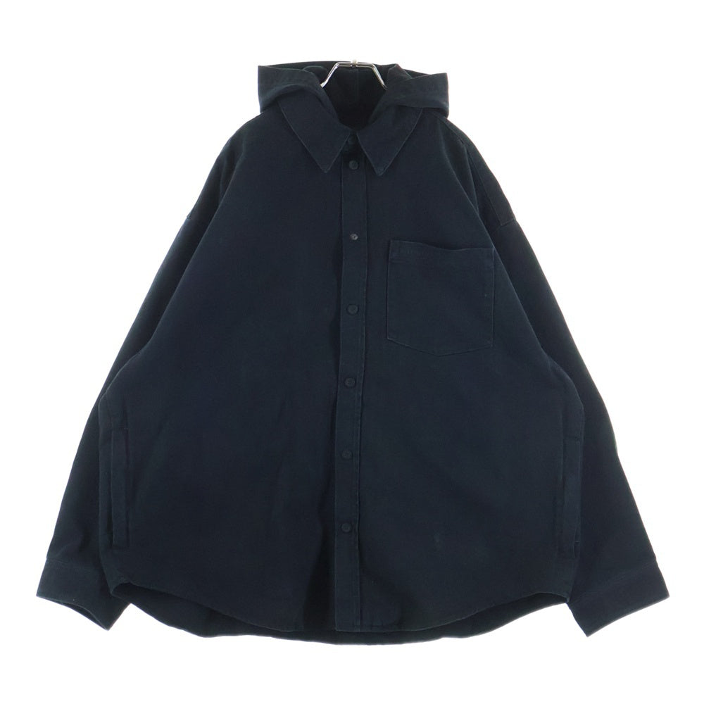 BALENCIAGA(バレンシアガ) 25SS ソフトレフトハンドデニム フーデッドシャツジャケット 814227 TNW11 ブラック