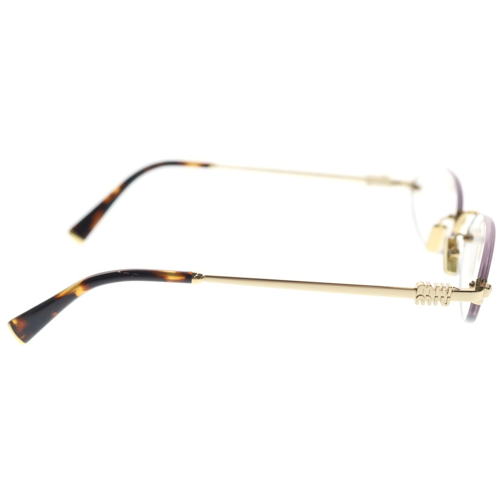 miumiu(ミュウミュウ) Nocturne Sunglasses SMU A54 リムレス サングラス オーバル型 ゴールド レディース