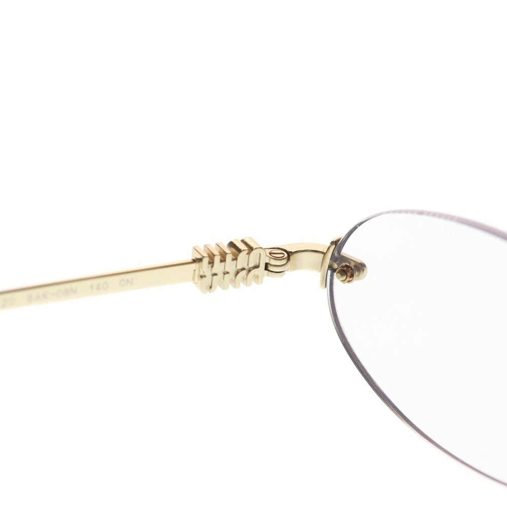 miumiu(ミュウミュウ) Nocturne Sunglasses SMU A54 リムレス サングラス オーバル型 ゴールド レディース