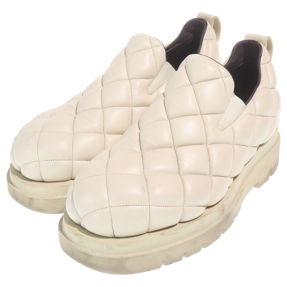 BOTTEGA VENETA(ボッテガヴェネタ) Diamond Quilted Leather Loafers ダイヤモンドキルティングレザーローファー シューズ ホワイト
