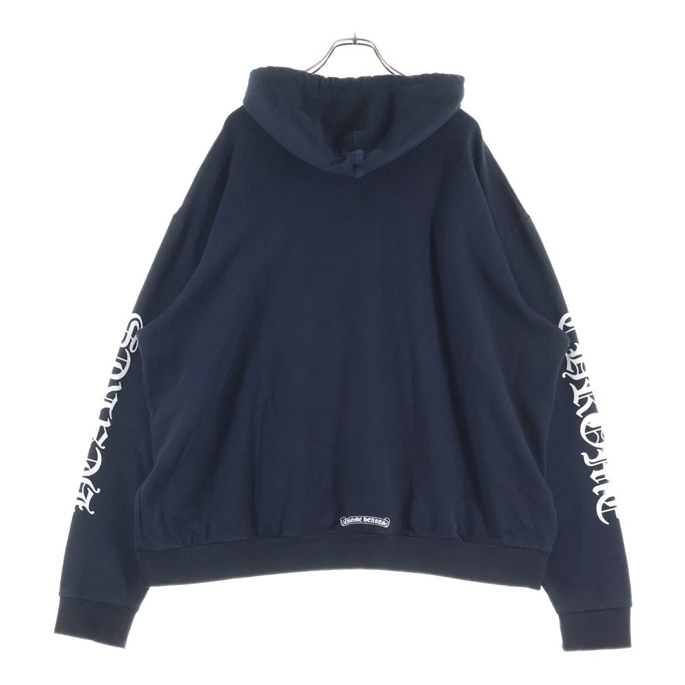 CHROME HEARTS(クロムハーツ) VERTICAL LOGO HOODIE バーティカルロゴ アームロゴプリント スウェット プルオーバーパーカー ブラック