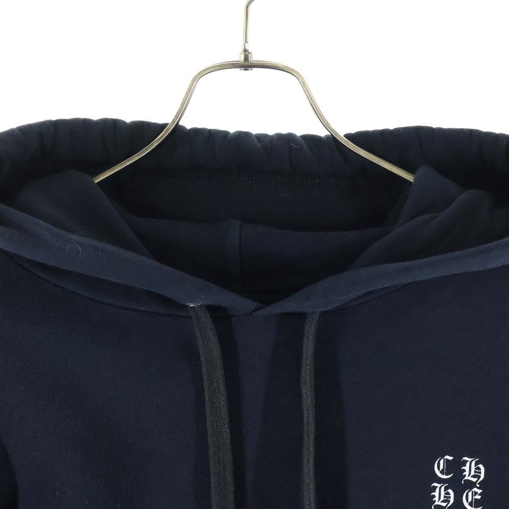 CHROME HEARTS(クロムハーツ) VERTICAL LOGO HOODIE バーティカルロゴ アームロゴプリント スウェット プルオーバーパーカー ブラック
