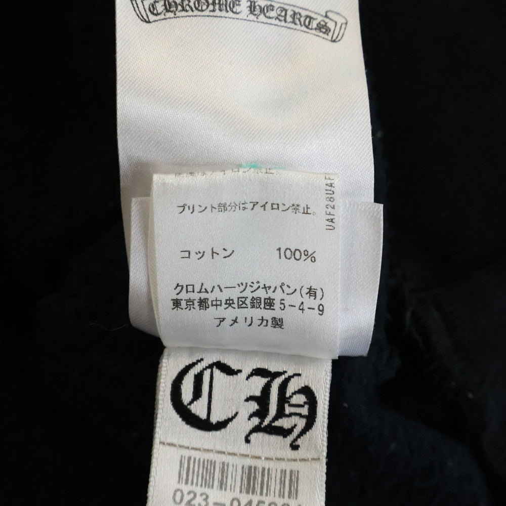 CHROME HEARTS(クロムハーツ) VERTICAL LOGO HOODIE バーティカルロゴ アームロゴプリント スウェット プルオーバーパーカー ブラック