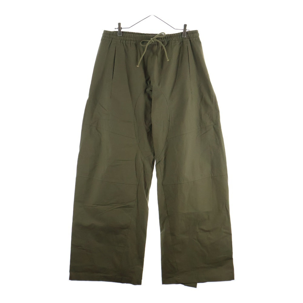 FFFPOSTALSERVICE(トリプルエフポスタルサービス) 25AW Curved Backzip Trousers カーブバックジップワイドトラウザーズパンツ FFFPSFW2523 カーキ