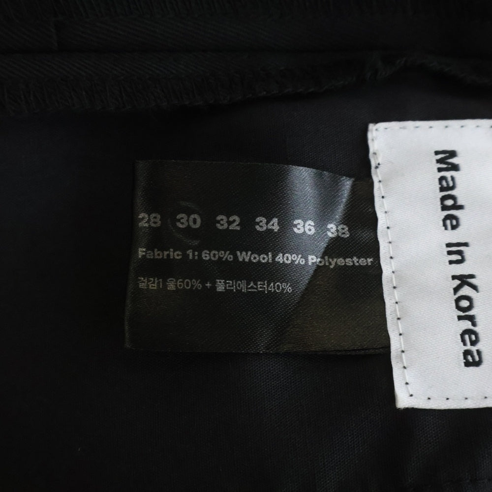 FFFPOSTALSERVICE(トリプルエフポスタルサービス) 25AW Wool Wide Belted Trousers ウールベルテッドトラウザーズパンツ FFFPSFW2516 ブラック