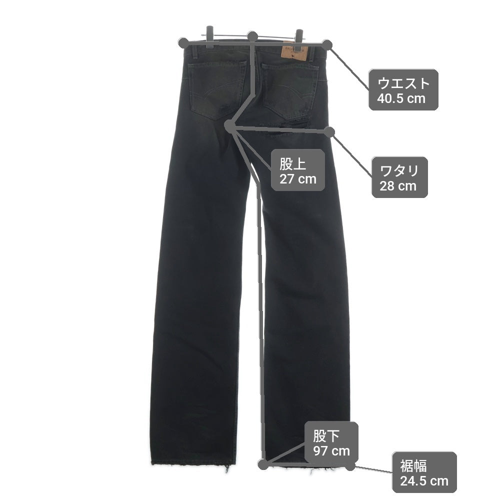 BALENCIAGA(バレンシアガ) 25SS ダメージクラッシュデストロイ加工ローライズデニムパンツ 833430 TSW85 ブラック